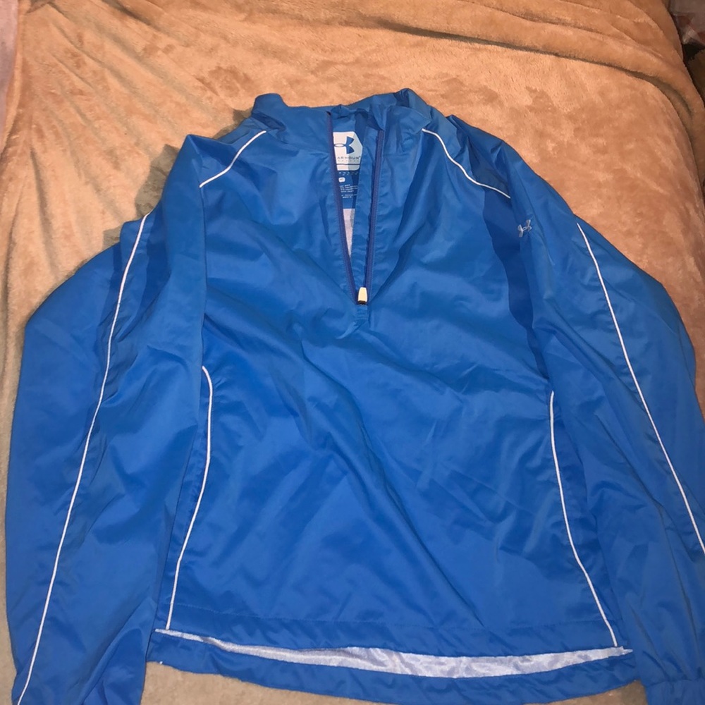 sky blue under armour golf windbreaker